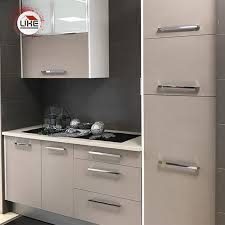 If you're looking for a cleaner and more understated material, then nickel — either polished or with a satin finish — or chrome kitchen pulls are great to consider. Uke Mirror Chrome Furniture Handle Stainless Steel Door Pull Kitchen Wardrobe Knob Square Cupboard Handle Cabinet Pulls Aliexpress