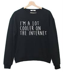 I M A Lot Cooler On The Internet Sweatshirt Designer Sweatshirts Sweatshirts Coffee Sweatshirt