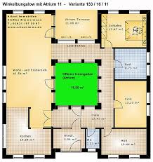 Atrium 11 Winkelbungalow 133 16 11 Einfamilienhaus Neubau Massivbau Stein Auf Stein Atriumhaus Winkelbungalow Haus Grundriss
