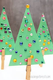 Jeweled Trees Simple Christmas Tree Craft For Kids Christmas Tree Crafts Christmas Crafts Preschool Christmas