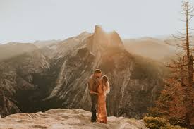 Glacier point offers a great view of half dome. Sunrise Glacier Point Engagement Session