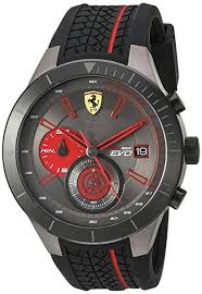 Ferrari Men S Quartz Stainless Steel And Silicone Watch Color Black Model 830341 Review Black Rubber Bands Watches For Men Ferrari Watch