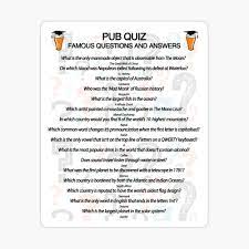 Sep 11, 2021 · this would help you to do good on the pub quiz. Pub Quiz Design With 16 Questions And Answers Poster By Markstones Redbubble