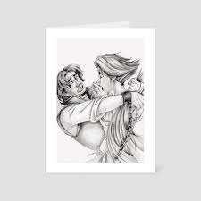 Rapunzel and Eugene, an art card by Alex Nikulina