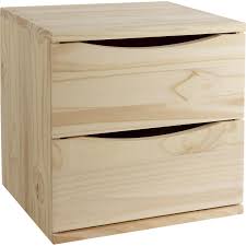 Bloc Tiroir Solo Pin L 36 X P 30 X H 36 Cm Boite De Rangement Casier Bois Tiroir