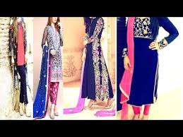 The next necklace is made from a gold plated tie chain with elements hanging. Stylish Pink And Blue Combination Dress Design Party Wear Pink And Blue Dress Youtube