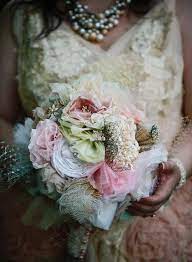 A Diy Lakeside Wedding Michael Sheena Fabric Bouquet Fabric Flower Bouquet Unique Bouquet