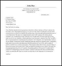 Professional Collector Cover Letter Sample Writing Guide Resume Now