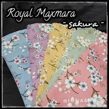 Kain Satin Royal Maxmara Lebar 1 15 Meter Motif Sakura Shopee Indonesia