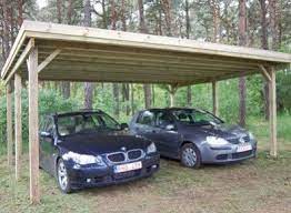 Carport Double En Bois Autoclave Toit Plat Pas Cher Abri Voiture Abris Voiture Bois Ports De Voiture