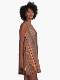 Wood Planks Pallets Art Design Gift A Line Dress By Createdproto In 2020 Girls Casual Dresses Pallet Art Casual Summer Dresses