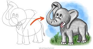 Draw the leg and belly. How To Draw An Elephant Easy Step By Step Drawing