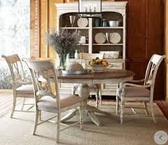 Dining room table with butterfly leaf in linen white finish. Weatherford Cornsilk Milford Round Dining Room Set From Kincaid 75 052p Coleman Furniture