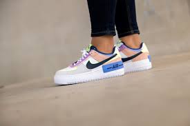 The leather upper is durable and enhanced with overlays for extra support. Nike Women S Air Force 1 Shadow Photon Dust Barely Volt Crimson Tint Royal Pulse Cu8591 001
