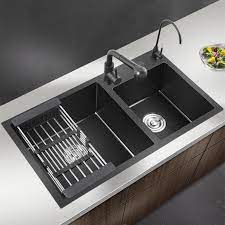 Ease of cleaning is a major advantage for any undermount sink. Black Kitchen Sink Double Bowl Nano Double Sink Undermount Vegetable Basin Kitchen Sink Stainless Steel Home Sink Kitchen Items Kitchen Sinks Aliexpress