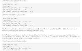 # example to find average of list number_list = 45, 34, 10, 36, 12, 6, 80 avg = sum(number_list)/len(number_list) print(the average is , round(avg,2)). Solved 8 11 Lab Processing Text Files In This Exercise Chegg Com