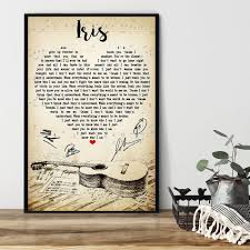 Maybe you would like to learn more about one of these? Goo Goo Dolls Iris Lyrics Heart Shape Poster Canvas