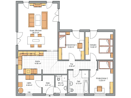 Bungalow wuppertal schlusselfertig massiv bauen 120qm. Grundriss Bungalow 4 Zimmer Dasbesteaus 120 Qm With Grundriss Bungalow Haus Grundriss Winkelbungalow Grundriss
