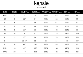 Kensie Size Guide