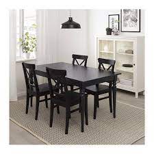 When it's not on temporary dining duty, it can serve as somewhere. Ingatorp Extendable Table Black Length 61 Ikea Black Round Dining Table Dining Table Black Black Kitchen Table