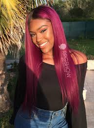 Showcasing black girls and guys rocking colorful hair and awesome hairstyles. Fuchsia Color Straight Human Hair Lace Wigs Rebecca001 S Purple Hair Black Girl Hair Styles Burgundy Hair Black Girl