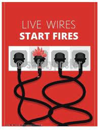 Live Wires Start Fires Safety Poster Safety Posters Fire Safety Poster Fire Prevention Safety