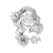 Comment dessiner une tete de mort facilement youtube. Sticker Mural Calavera Femme Decomotif