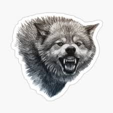 Wolf lineart growl deviantart drawing growling drawings side sketch wolves dog sleeping howling fighting animal draw coloring pages manga sketches. Angry Wolf Stickers Redbubble