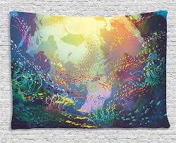 Choose your favorite coral reef paintings from 2,820 available designs. Art Tapestry Sea Animals Decor Underwater With Coral Reef And Colorful Fish Aquarium Artistic Home Art Dorm Wall Hanging Tapestry Aliexpress