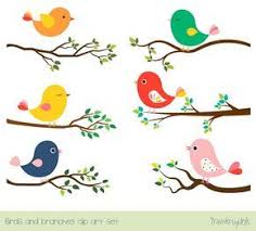 Bird On Tree Branch Cute Bird Clipart Set Tree Branch Clip Art Colorful Spring Etsy In 2020 Bird Clipart Cute Birds Bird Drawings