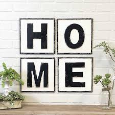 This home sign with a lambs ear wreath would be a gorgeous addition to any room in. Home Vintage Metal Letters Wall Signs Set Of 4 Kirklands