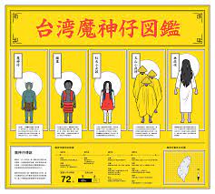 資訊圖表 台灣魔神仔圖鑒on behance poster design graphic artist designer leaflet layout