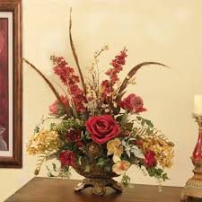 Burgundy and gold silk magnolia centerpiece. Silk Flowers Burgundy And Moss Centerpiece Ar278 Burgundy And Moss Silk Floral Design Silk Flower Centerpiece Ar278 189 00 Floral Home Decor Silk Rose Arrangements Tulip Floral Arrangements Magnolia