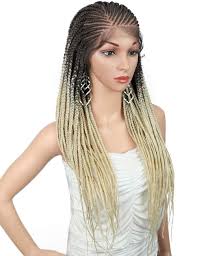 Twist braided hairstyles for black women. Amazon Com Kalyss 28 Hand Braided Lace Front Twist Braids Wigs With Baby Hair 13x6 Hand Tied Lace Frontal Side Part Braided Wigs Ombre Brown To Blonde Synthetic Lightweight Box Braided Wig For Black Women