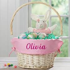 Our gourmet easter baskets include decadent cakes and gourmet wines to take their meal to the next our easter baskets for adults are stocked full of gourmet snacks, sweets, and libations. Pink Personalized Easter Baskets For Girls Willow Easter Basket Personalized Easter Easter Baskets