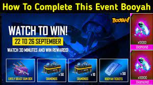 Players will receive free booyah. Watch To Win Event Booyah App New Event Booyah App Free Fire Today Booyah App Event Free Fire Youtube