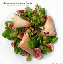 Salade Mache Figues Et Croustillants De Chevre Chaud Salade De Figues Figues Chevre Chaud