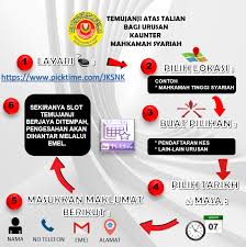 Maybe you would like to learn more about one of these? Jabatan Kehakiman Syariah Negeri Kedah Panduan Temujanji Atas Talian Bagi Urusan Kaunter Mahkamah Syariah