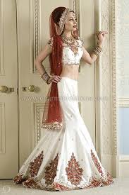Indian Bridal Dresses Off White Raw Silk 8 Panelled Wedding Outfit With Deep Red Patchwork And Red Net Indian Bridal Wear Indian Wedding Dress Bridal Dresses