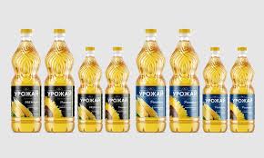 Watercolor spot with logo inside. Urozhaj Corn And Sonflower Oil On Behance Oils Olive Oil Bottles Bottle Design Packaging