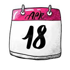 Calendar With The Date April 18 On A White Background Holiday International Day Of Monuments And Sites World Amateur Radio Day Stock Vector Illustration Of National Business 177690039