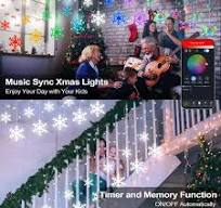 Smart Christmas Snowflake Icicle Lights, 11.5ft 156 LED 12 ...