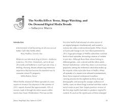 We do not have a lot of activities to indulge in. Pdf The Netflix Effect Teens Binge Watching And On Demand Digital Media Trends