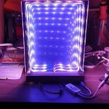 Modern Led Infinity Mirror Table Lamp In 2020 Led Infinity Mirror Infinity Mirror Table Infinity Mirror