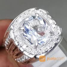 Nama lain /nama pasar (trade as) : Cincin Batu Topaz Putih Bening Kristal Ring Perak Asli Surakarta Jualo