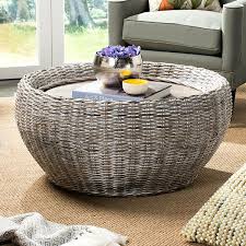 A perfect combination of form and function, the light and airy piece is. Safavieh Washed Round Wicker Coffee Table