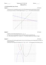 Klausur Lineare Und Quadratische Funktionen Unterrichtsmaterial Im Fach Mathematik In 2020 Quadratische Funktion Klassenarbeiten Mathematik