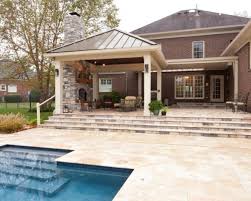 Patio With Step Down Patio Design Outdoor Fireplace Porch Design