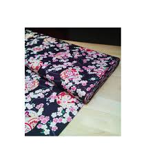 Cherry blossom silk blossom fabric cherry by fabricasians. Japanese Fabric Sakura And Temari Over Black