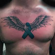 Memorial breast cancer tattoo on bicep for guys. Top 71 Cancer Ribbon Tattoo Ideas 2021 Inspiration Guide